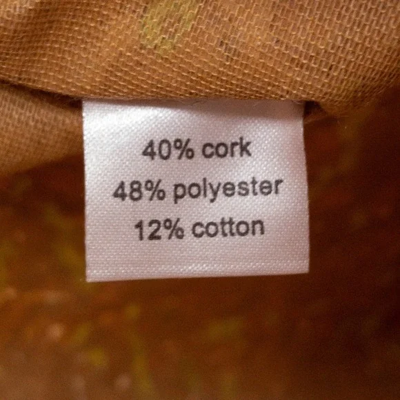 Anthropologie Tote Bag Women OS Brown Neon Green Cork Holding My Own Graphic - Picture 9 of 9